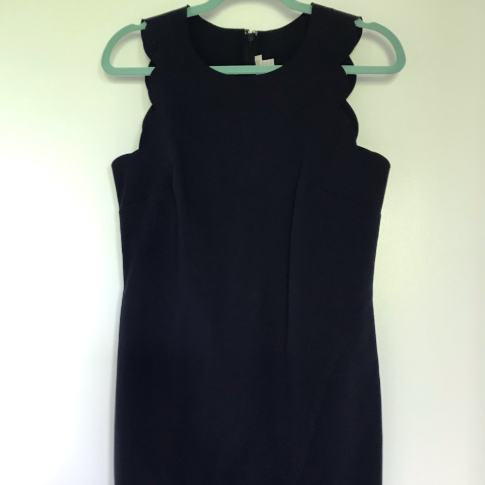 J.Crew Scallop Shift Dress - Navy